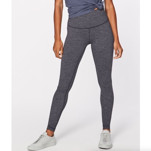 Lululemon Wunder Under 28" Hi-Rise Tight Luon Variegated Knit Heathered Black - Picture 7 of 16